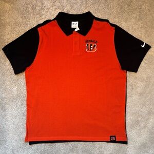 Nike Cincinnati Bengals Polo Shirt Men’s XL Orange Black NFL NWT